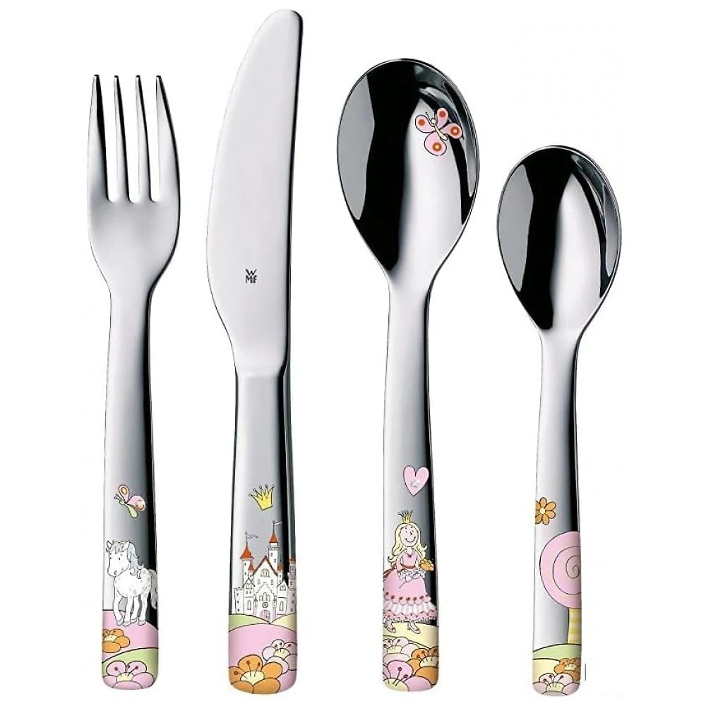 Conjunto de Talheres Infantis 4 Peças em Aço Inoxidável, Princesa Anneli, WMF