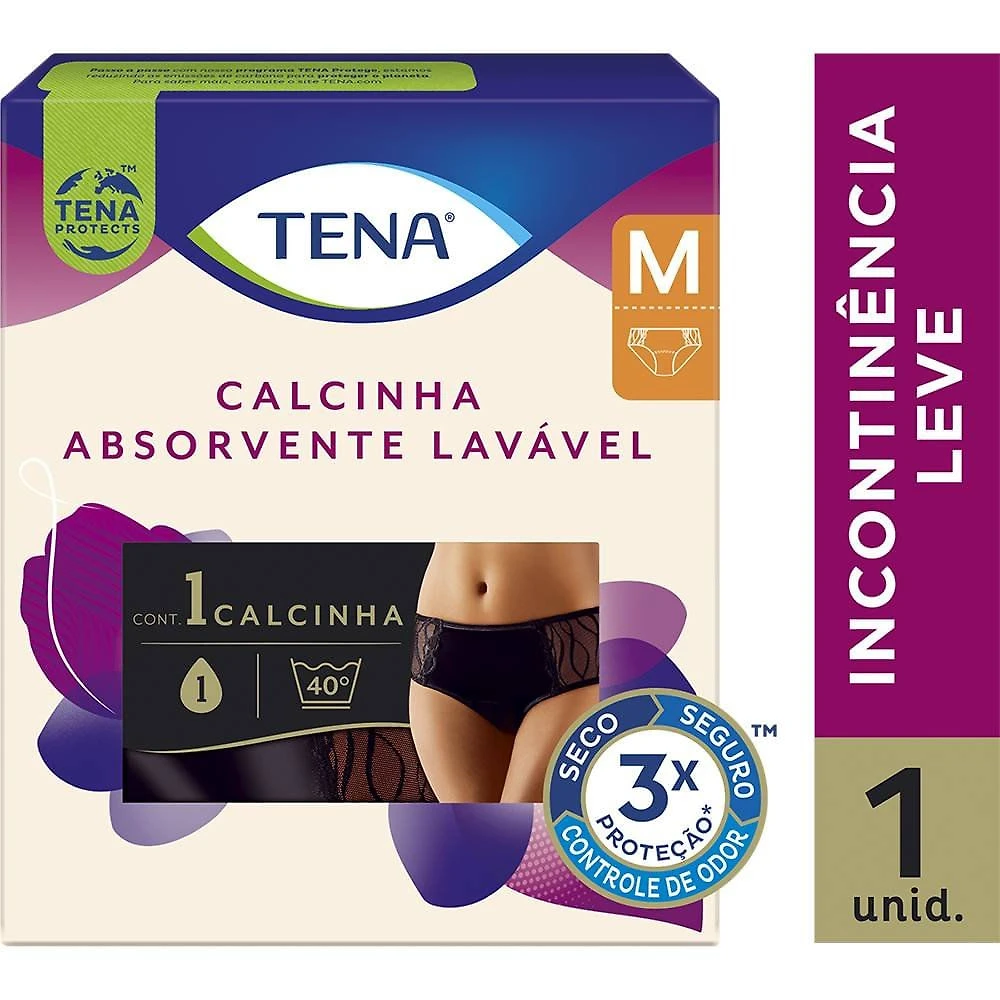 Calcinha Absorvente Lavável Tena Preta M