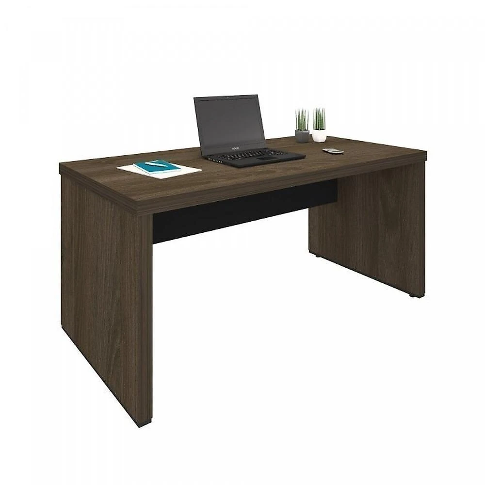 Conjunto Tamburato Mesa 1600 Gaveteiro Balcão 2 Portas Armário com Nicho e Balcão com Gavetas Charuto/Preto