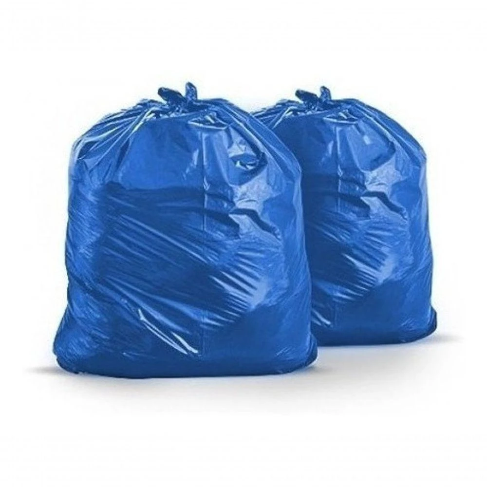 Saco para Lixo 100 Litros Comum 100 Unidades Azul em Polietileno de Baixa Densidade Higipack