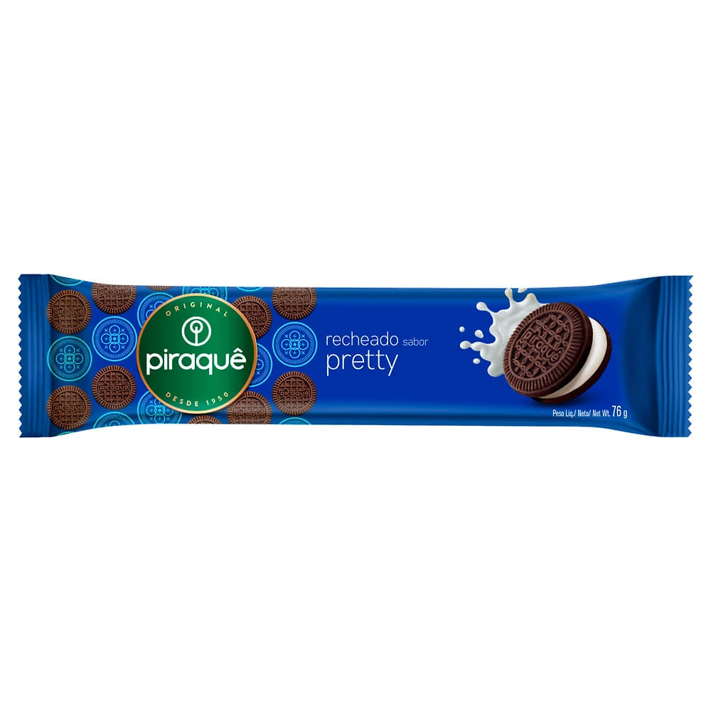 Biscoito Piraquê Recheado Pretty Chocolate com Baunilha 76g