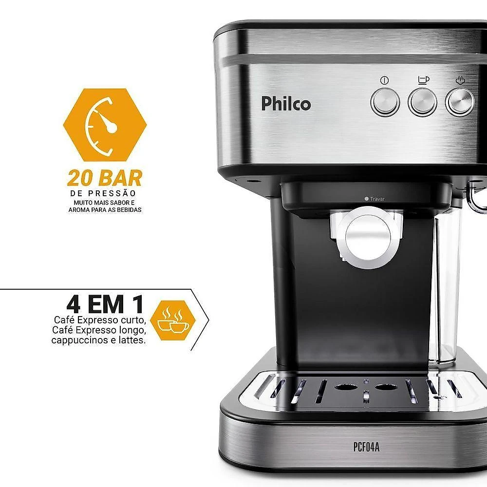 Cafeteira Expresso Philco 1,2L 20 Bar 950W PCF04A 110V