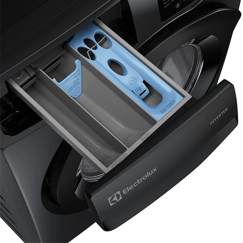 Lavadora de Roupas Electrolux 12kg Cinza Ônix Inverter com Água Quente e Lavagem Inteligente - LFC12 110