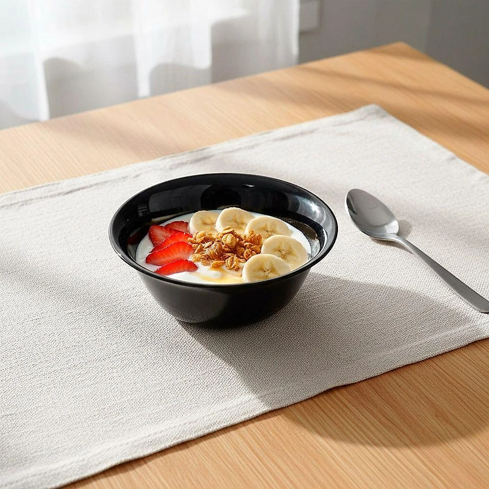 Kit 3 Bowls Mini Tigela 12cm para Sobremesa em Vidro Opalino Preto em Casa Tem