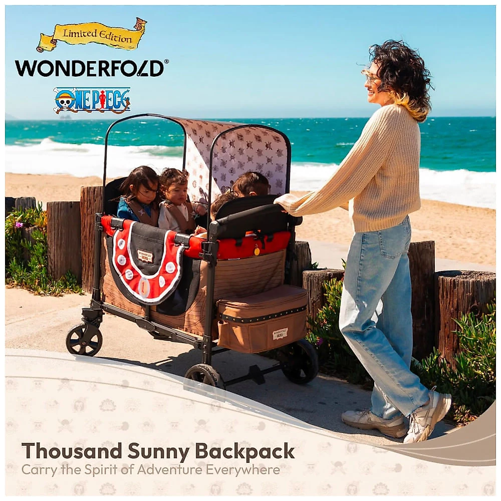 Carrinho Wagon WONDERFOLD ONE PIECE Thousand Sunny Ed. Limitada 4 Lugares Arnês 5 Pontos Rodas All-Terrain