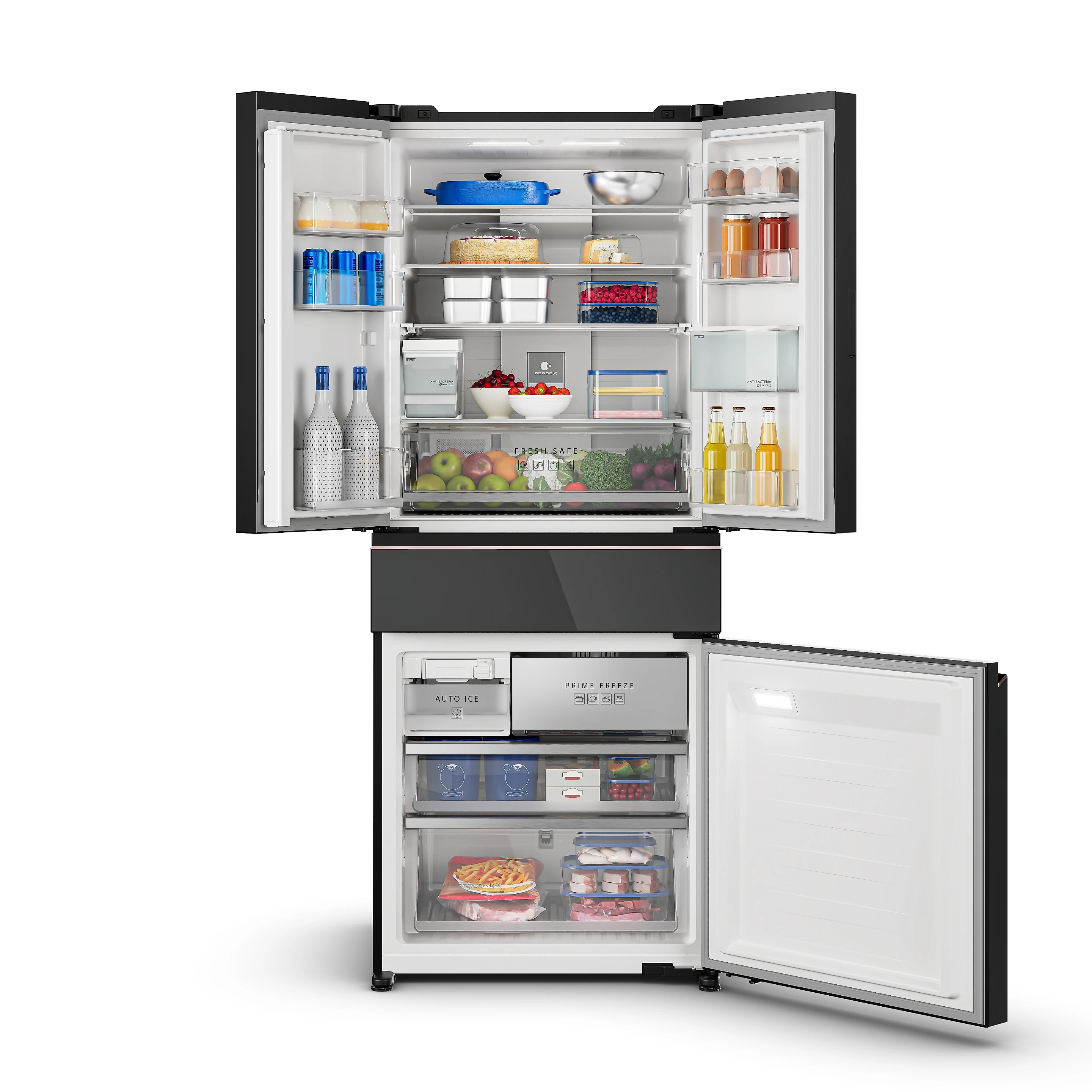 Geladeira Panasonic DB69 Prime+ edition UniqGlass French Door Frost Free 540L Inverter A - NR-DB69GVWB NR-DB69GVWBA