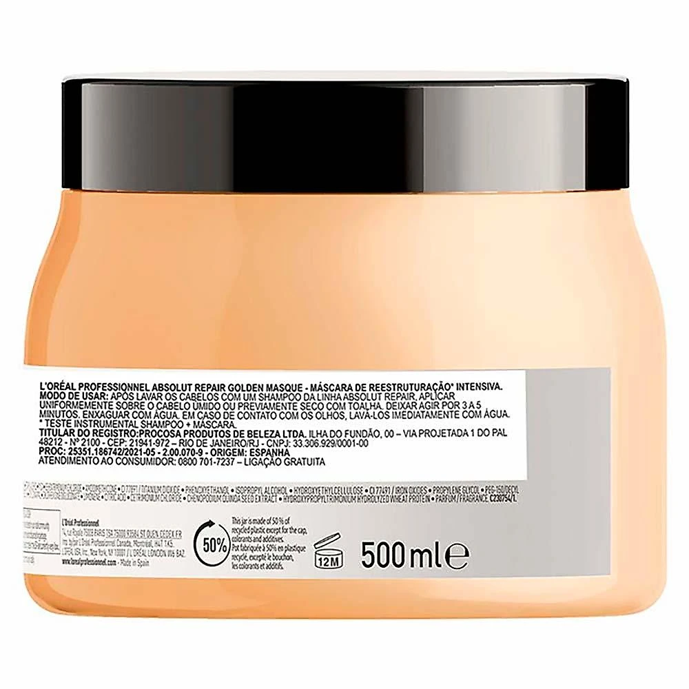 L'oréal professionnel absolut repair gold quinoa + protein - máscara light de tratamento 500ml
