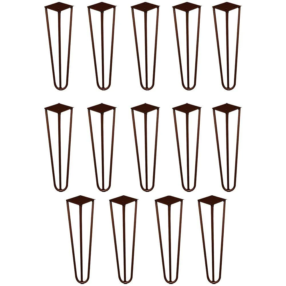 Kit 14 Pés De Metal 30 Cm Mesa De Canto Rack E Puffs Bronze