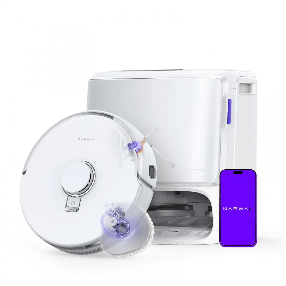 Robô Aspirador Narwal Freo Z10 Turbo Branco com Sucção 25.000Pa Sistema Autoesvaziamento e Mop Integrado