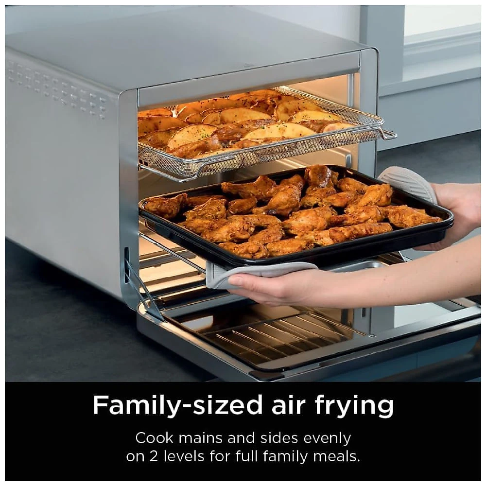 Forno Elétrico de Bancada Digital 10 em 1 com Função Air Fryer, Aço Inoxidável, 110V 1800W, Ninja Prestige Smart XL DT501 110v