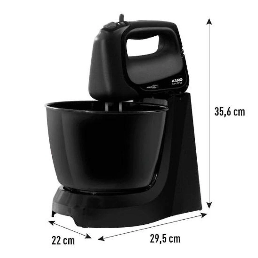 Batedeira Convencional de Arno Mini Chef 4L 400W 4 Velocidades Preto 220V