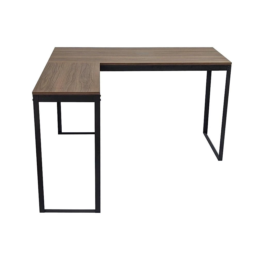 Conjunto para Quarto 1 Beliche e 1 Escrivaninha em L 126x126cm Completa Casa Preto Fosco