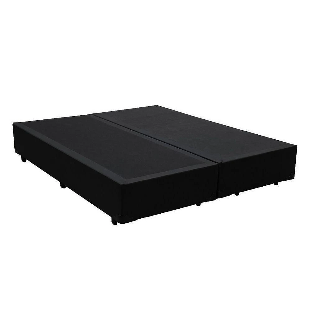 Cama Box Casal Bipartido Homequeen Sintético Preto 40x138x188 Estrutura em Madeira com Pés