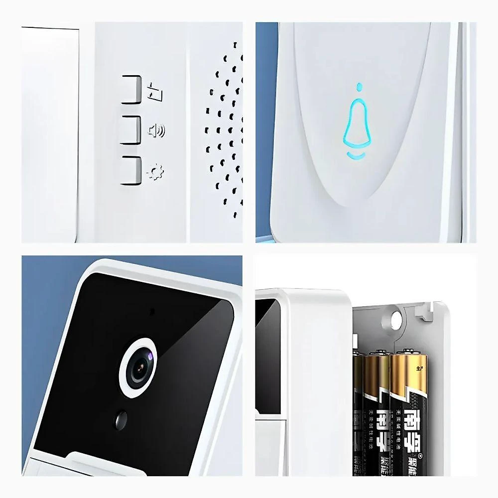 Campainha Inteligente com Câmera Wi-Fi sem Fio Visão Noturna Áudio Bidirecional Branco Bivolt Utimix