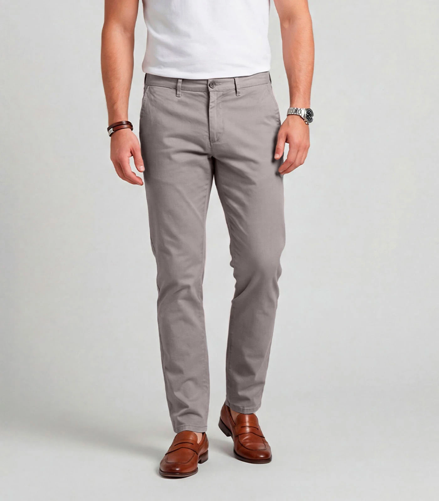 Miniatura Calça Masculina Em Sarja Com Bolsos Sea Surf Cinza 38