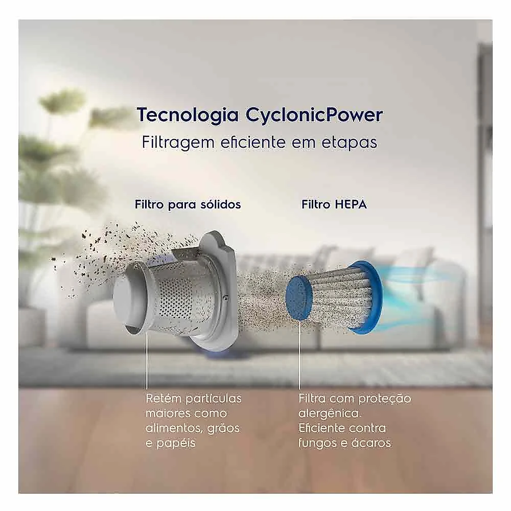 Aspirador de Pó Vertical com Fio Electrolux 2 em 1 Efficient Capacidade de 0,95 Litros com Cyclonic Power - STK17 110