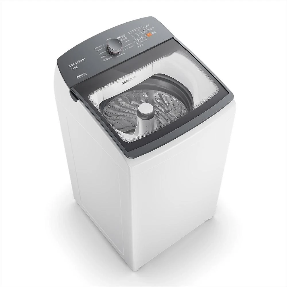 Máquina de lavar brastemp bwf14ab 14kg smart sensor ciclo tira mancha cesto inox branca