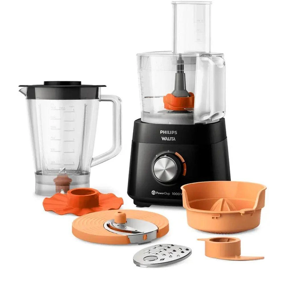 Multiprocessador Philips Walita HR7304-92 1000W 1,5L Powerchop Preto 220V