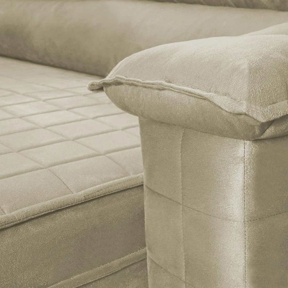 Sofá Retrátil Reclinável 2 Lugares Com Molas 1,50m Quantum Suede Velut Bege - King House
