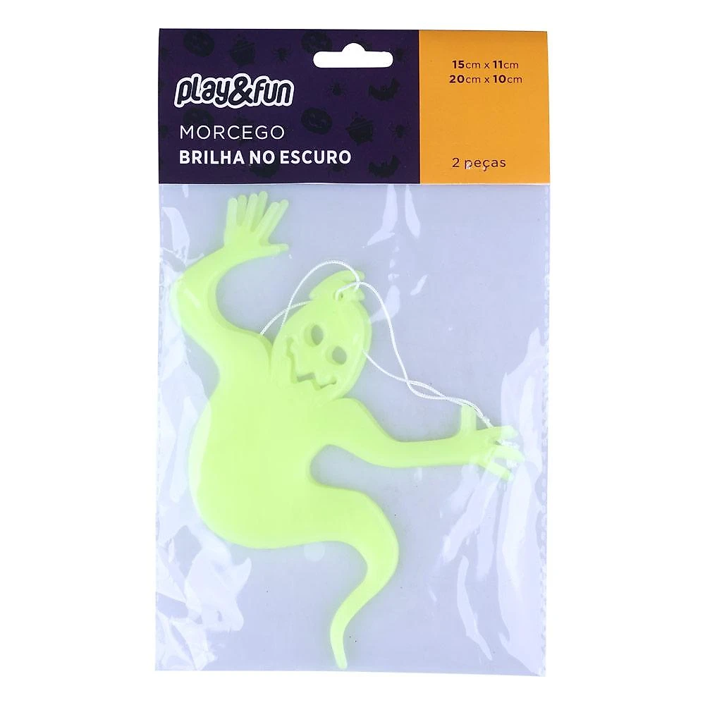 Kit Morcego Brilha no Escuro Halloween com 2 Play&Fun