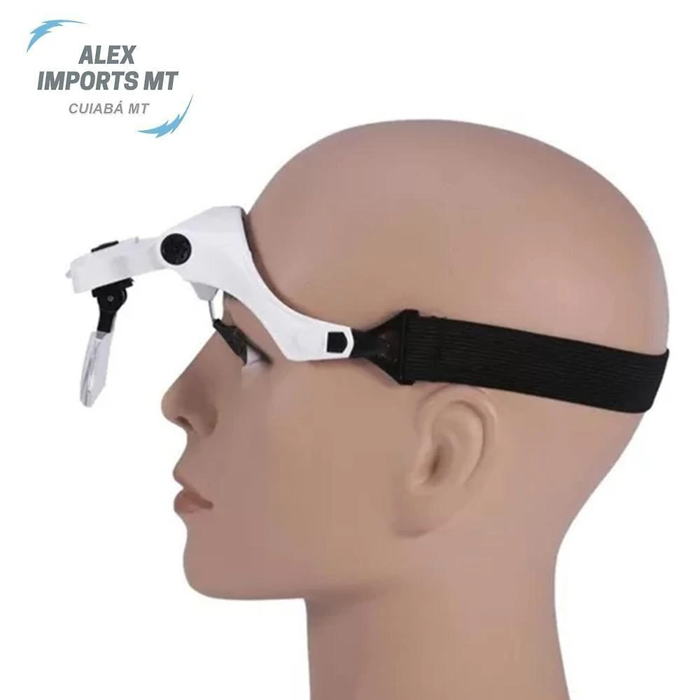 Lupa óculos De Cabeça Com Lentes De Aumento E Iluminação Led