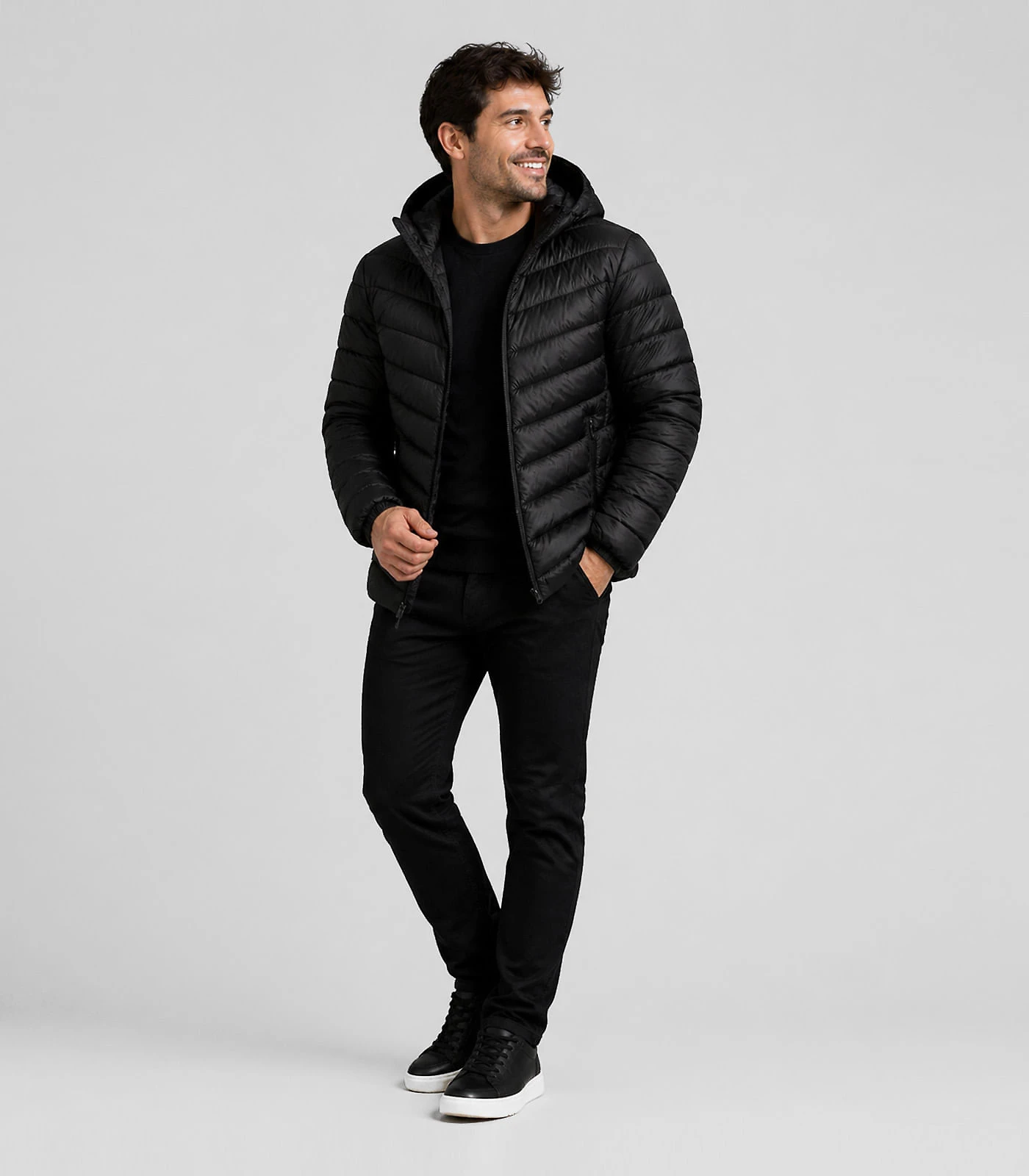 Miniatura Jaqueta Masculina Em Microfibra Com Capuz Sea Surf Preto G