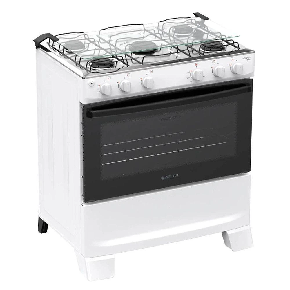 Fogão de Piso 5 Bocas Atlas Mônaco Top Acendimento Automático Branco Bivolt