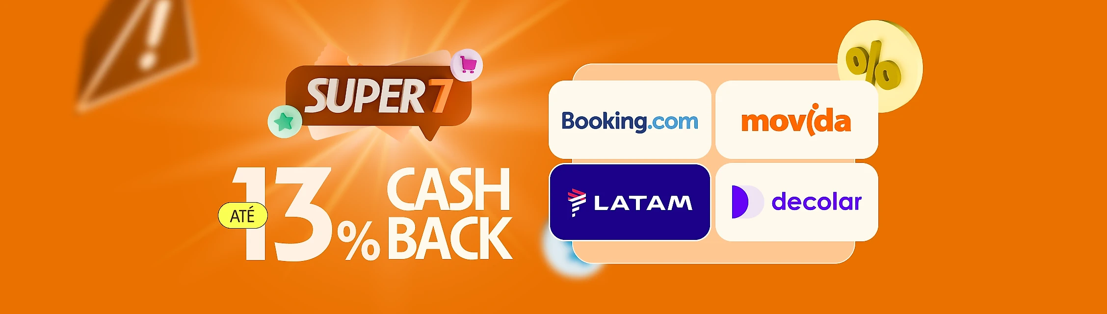 Viagens até 13% de cashback