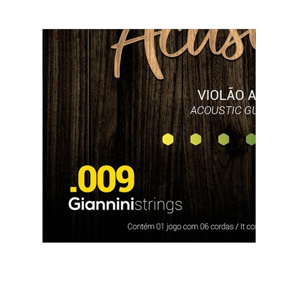 Encordoamento para Violão Acústico GESWAL Som Brilhante Amarelo Giannini webcontinental-7898159186774