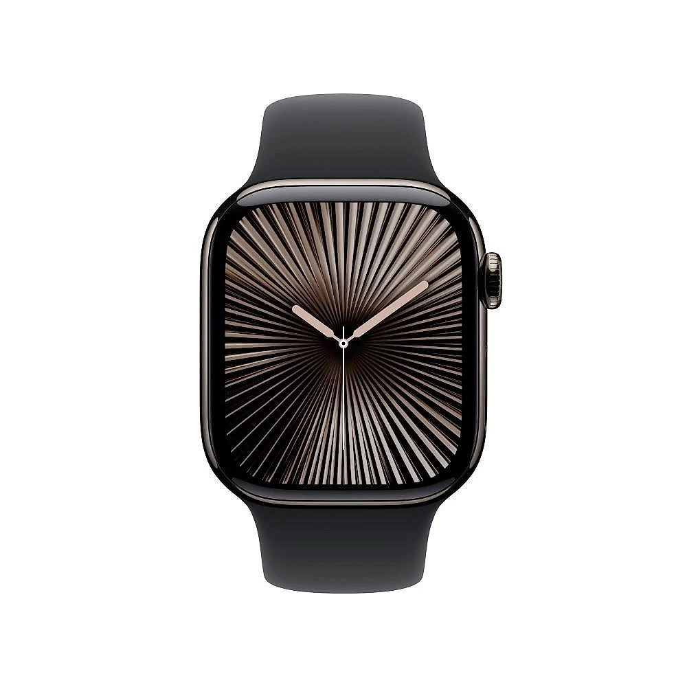 Apple Watch Series 10 GPS + Cellular, Caixa Ardósia de Titânio de 42 mm, Pulseira Esportiva Preta, Tamanho P/M - MWXG3AM/A
