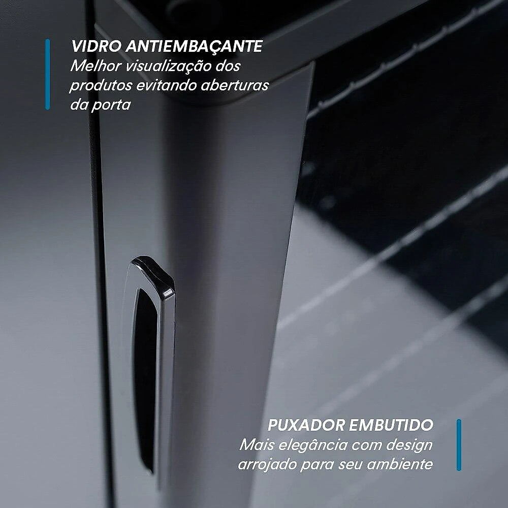 Refrigerador Expositor Vertical EOS 100 Litros Eco Gelo All Black EEV110P 220V