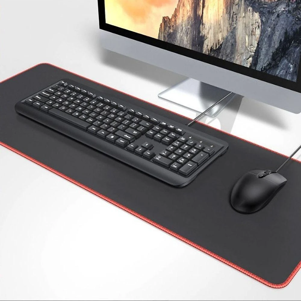 Mouse Pad Gamer Extra Grande 70X30CM Speed Antiderrapante com Borda Costurada Preto OEM