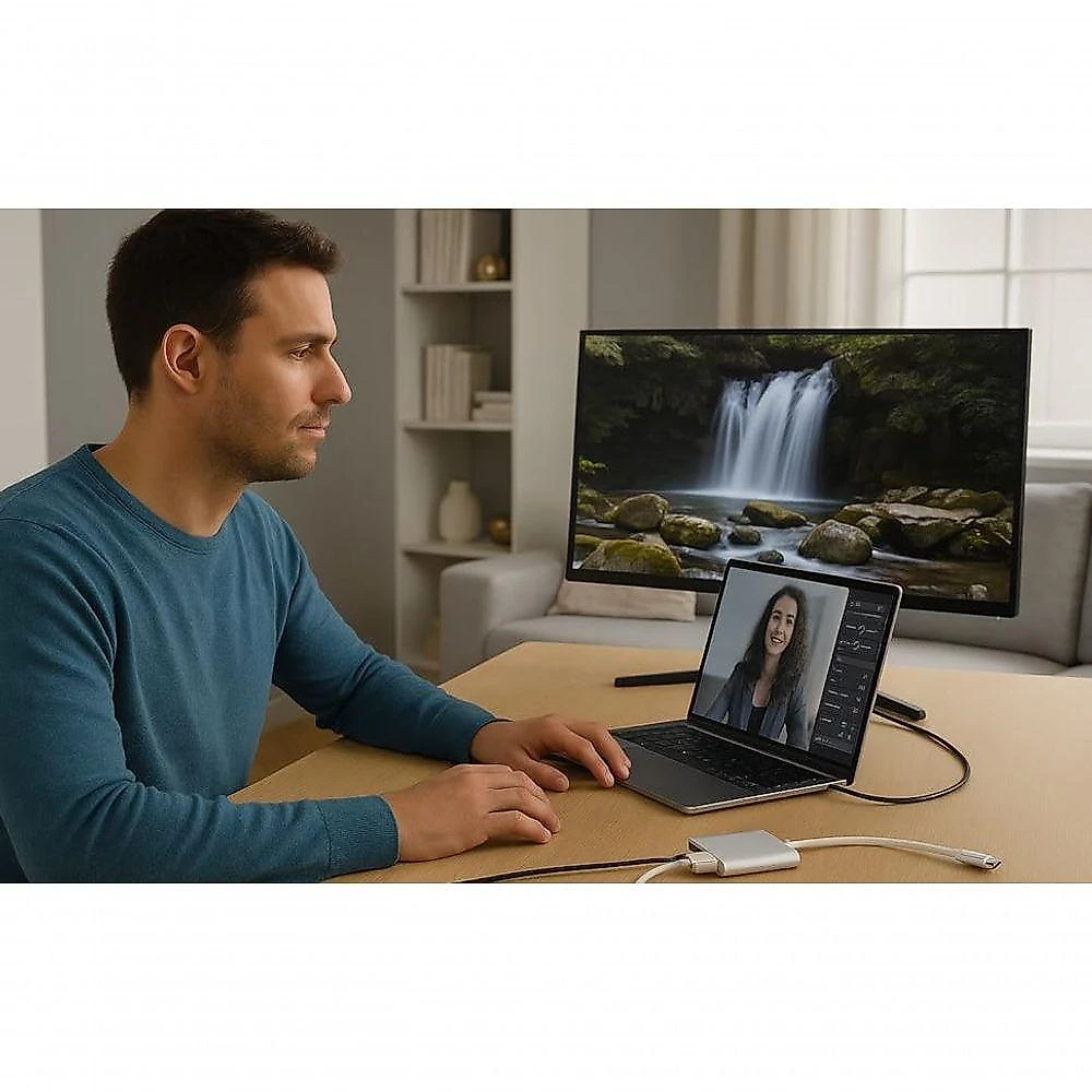 Adaptador Eleva Sua 3 em 1 HDMI 4K USB 3.0 e Power Delivery Liga Metálica