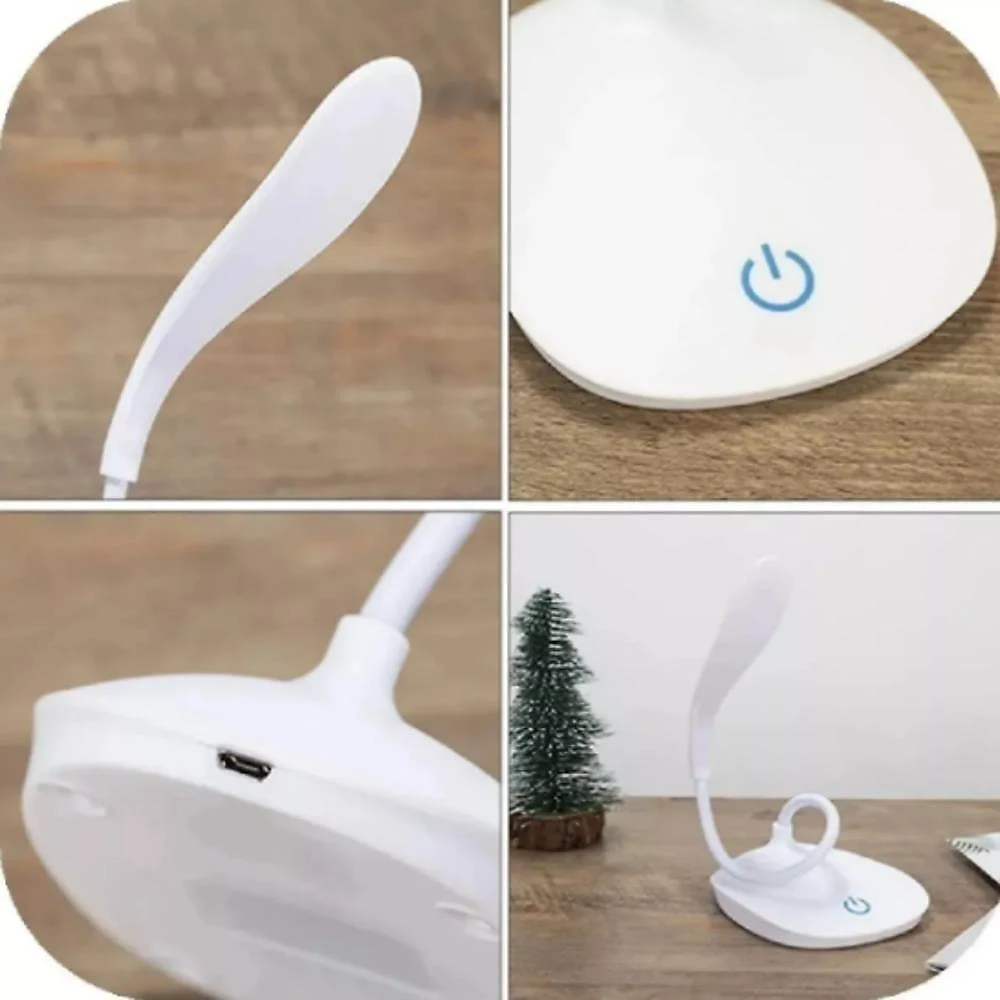 Luminaria Mesa Led Articulada Abajur Touch Flexivel Branca Leitura Estudo Trabalho Quarto Escritorio Recarregavel