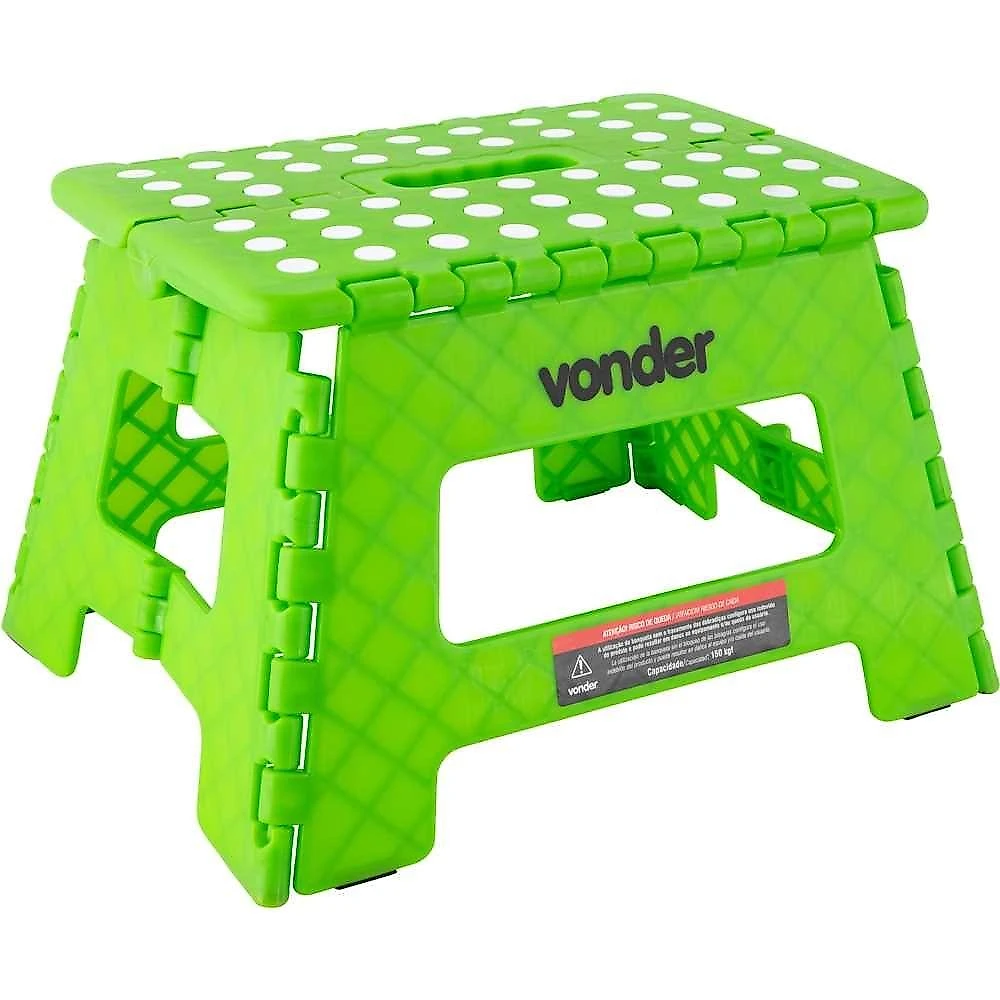 Banqueta plástica dobrável verde 220mm vonder