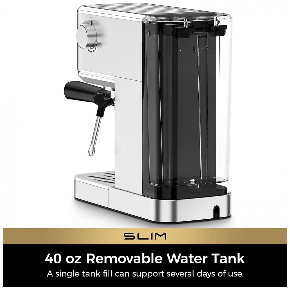 Máquina de Espresso 20 Bar, Vaporizador Profissional, Manômetro, Compacta, CHULUX, Inox, Prata, 110V