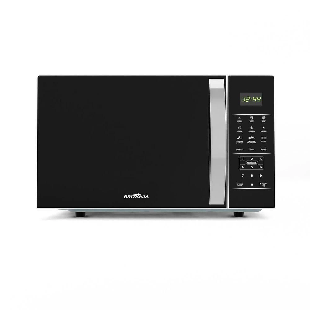 Micro-ondas Britânia 28L Branco Espelhado Limpa Fácil BMO30 110V