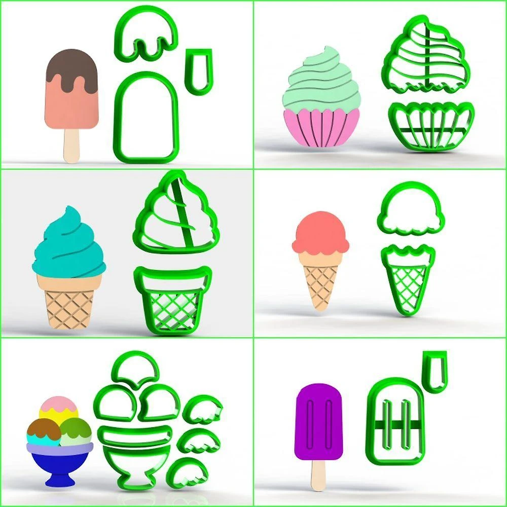 Cortador Kit Confeitaria Doces Sorvetes Picolé Plástico PLA 4CM Transparente 1 Unidade HB Formas