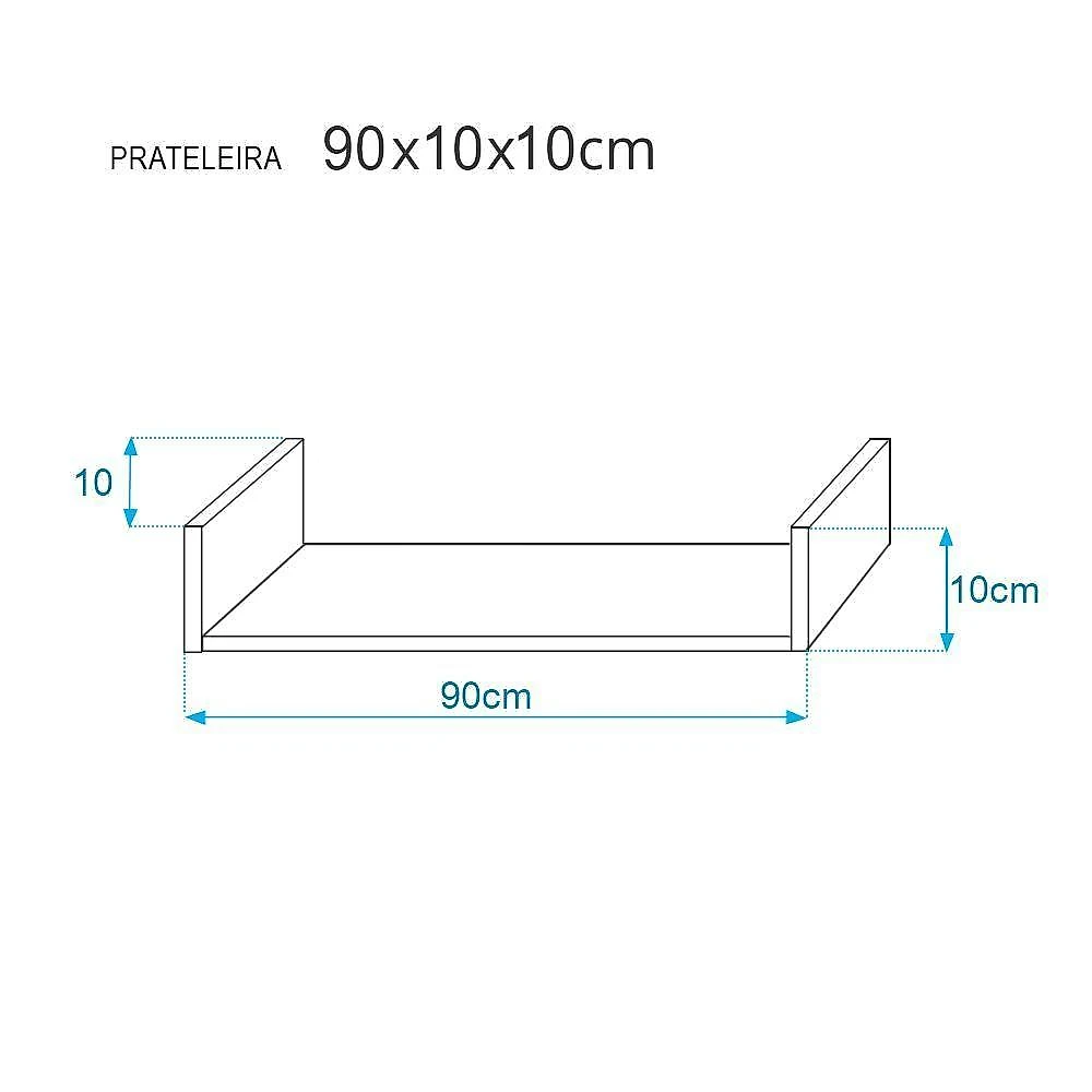 Prateleira Crie Fácil 90X10CM MDP Suporte Invisível Organizador Moderno Branco Mercado webcontinental-7897116709070