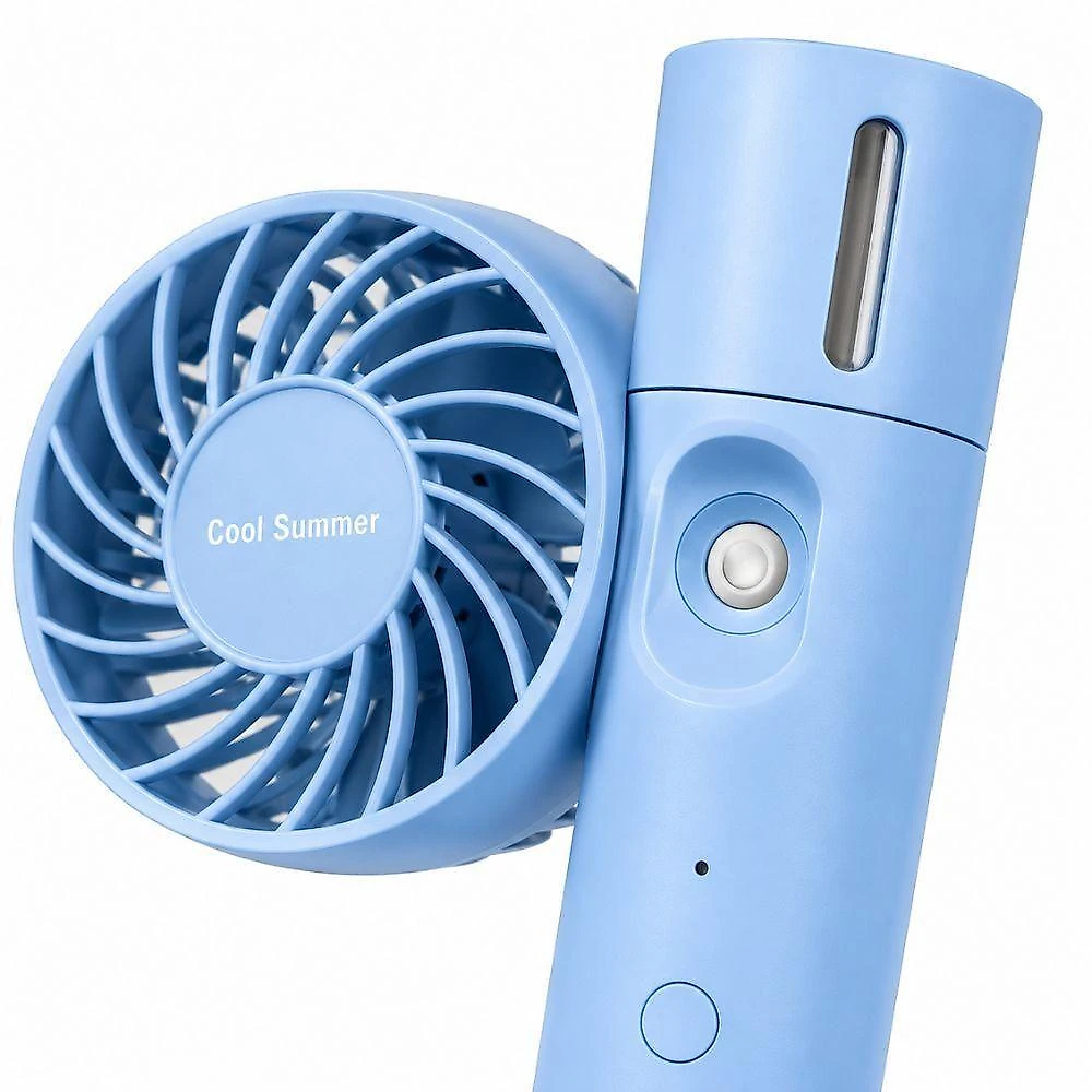 Ventilador Portatil Recarregavel com Spray de Agua Yeet 2 Velocidades Azul 5V