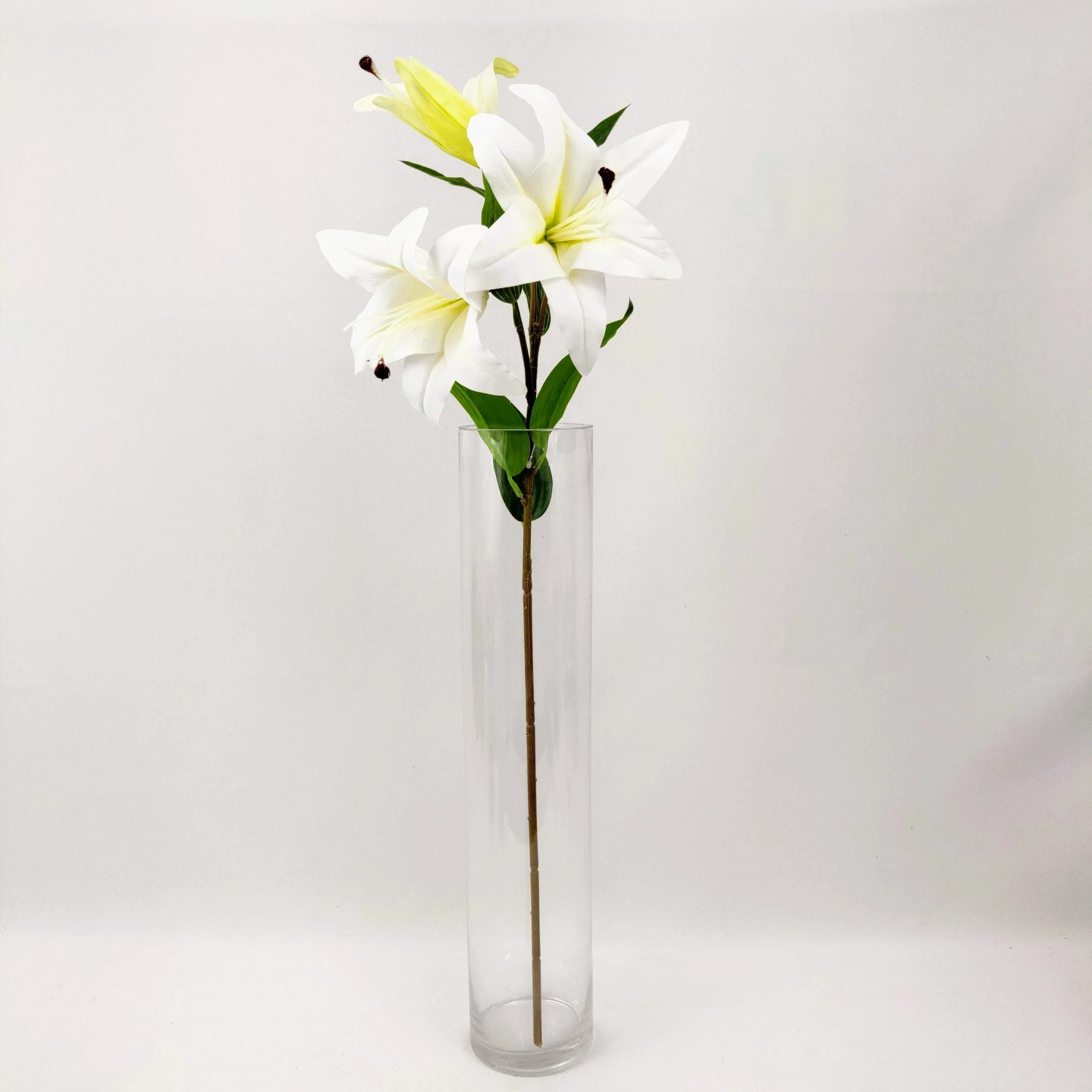 Miniatura Lirio Branco Planta Artificial Permanente 95X16Cm Toque Real