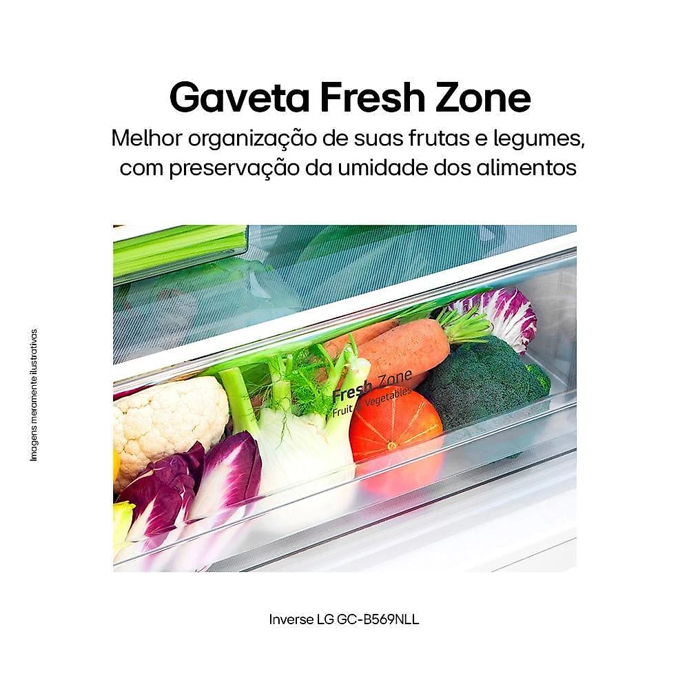 Geladeira lg frost free inverse conectividade inteligente inox look - 451l 110