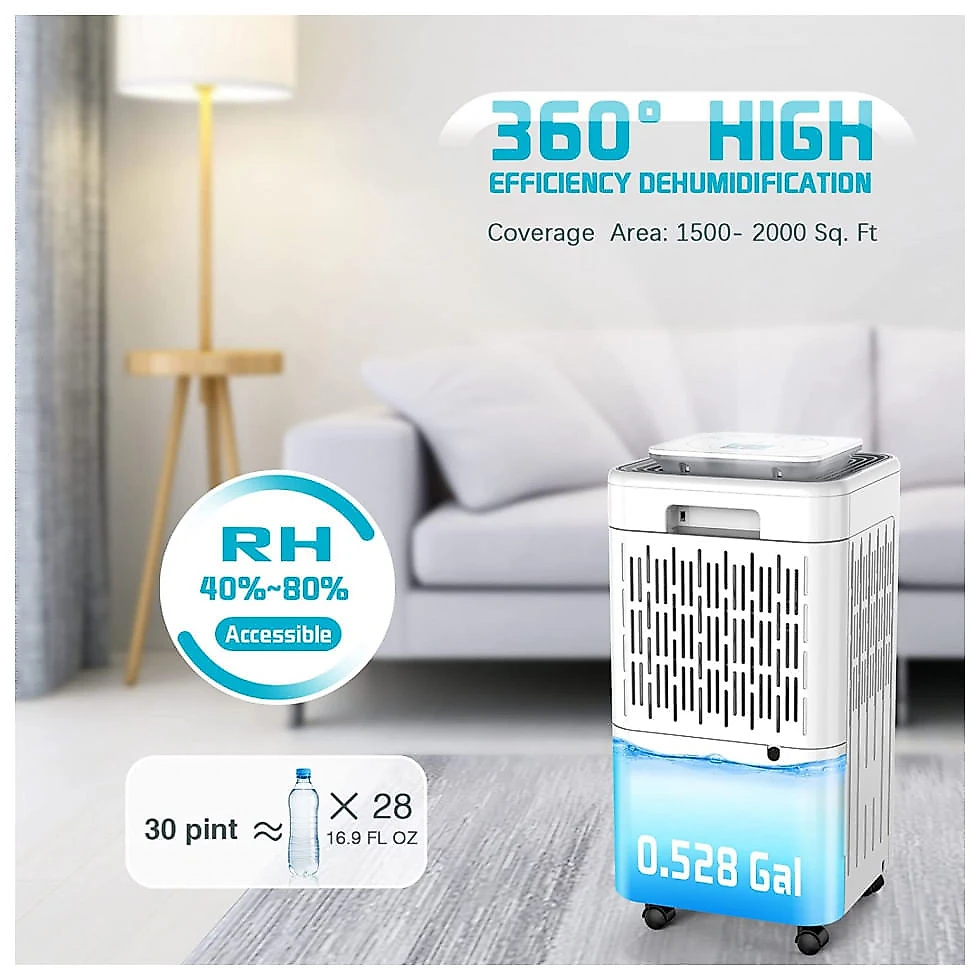 Desumidificador 2L até 185 m2 com Descongelamento Automático, 110V, LUKO, Branco