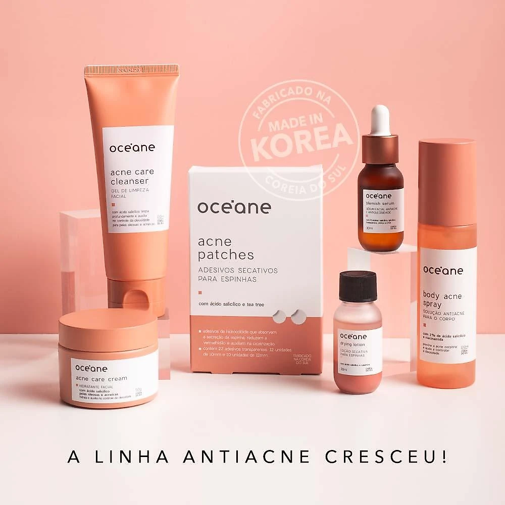 Gel de limpeza facial océane acne care cleanser 100ml