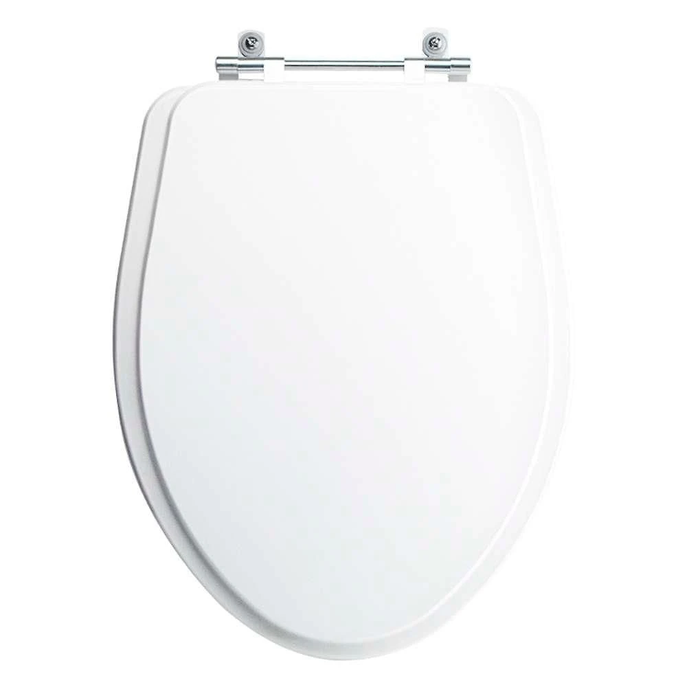 Assento Sanitário Alpinia Oval MDF Laqueado Convencional com Calços Branco Pontto Lavabo para Bacia