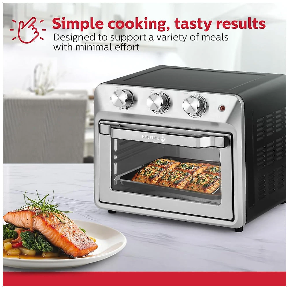 Fritadeira elétrica forno de bancada 20L Holstein Housewares inox 6 fatias 1500W 110V