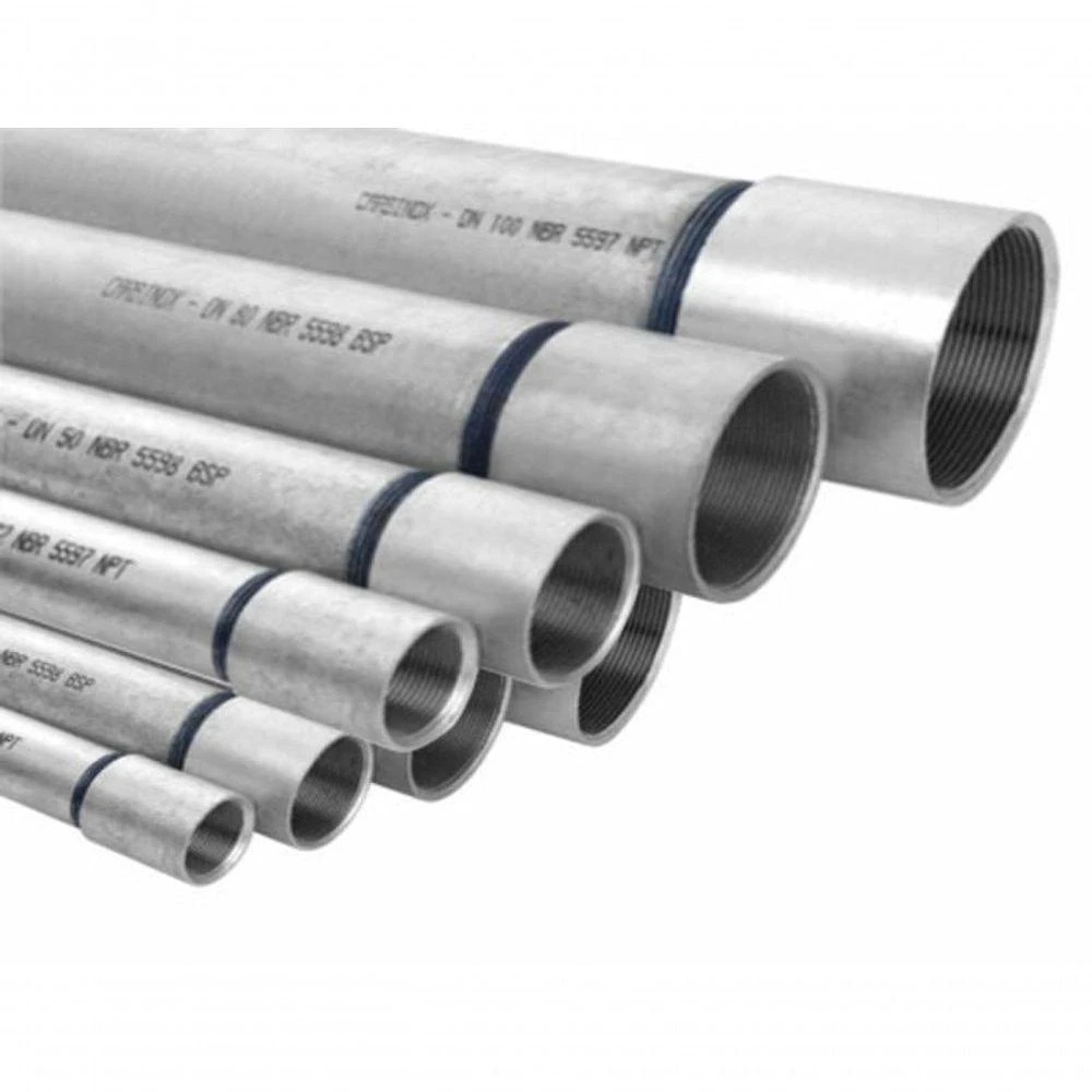 Eletroduto de Ferro Galvanizado GFC Semi Pesado Roscas Paralelas NBR 8133 Inox Misu 2'' 2,25mm