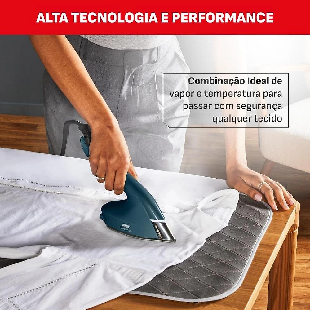 Ferro e vaporizador arno duo power fvdp 2 em 1 1550w base cerâmica vapor extra 110