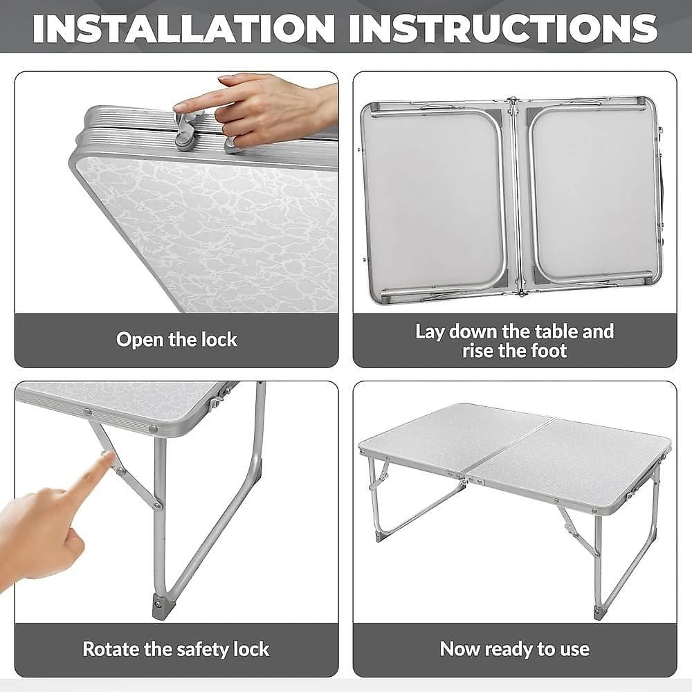Mesa Dobravel Sofa Cama Notebook Aluminio Vira Maleta Portatil