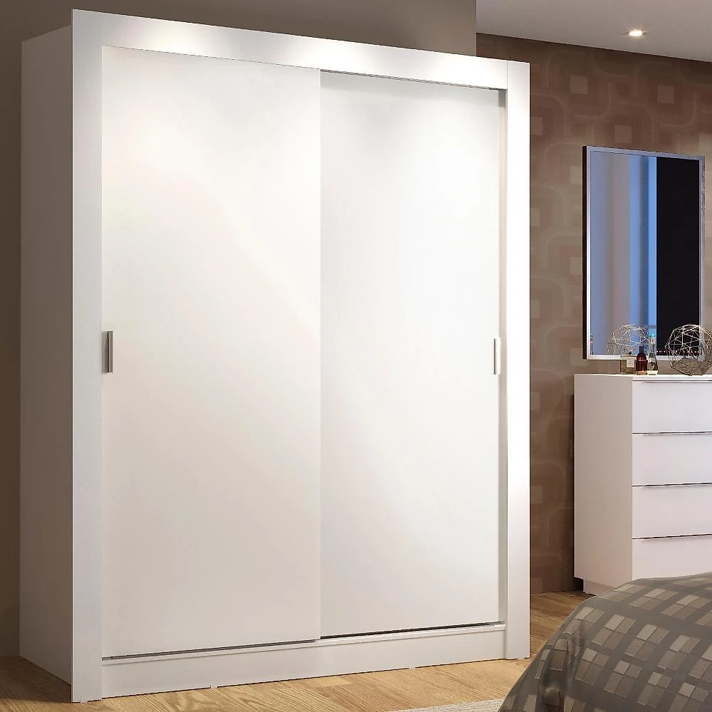 Guarda-roupa solteiro madesa denver 2 portas de correr - branco